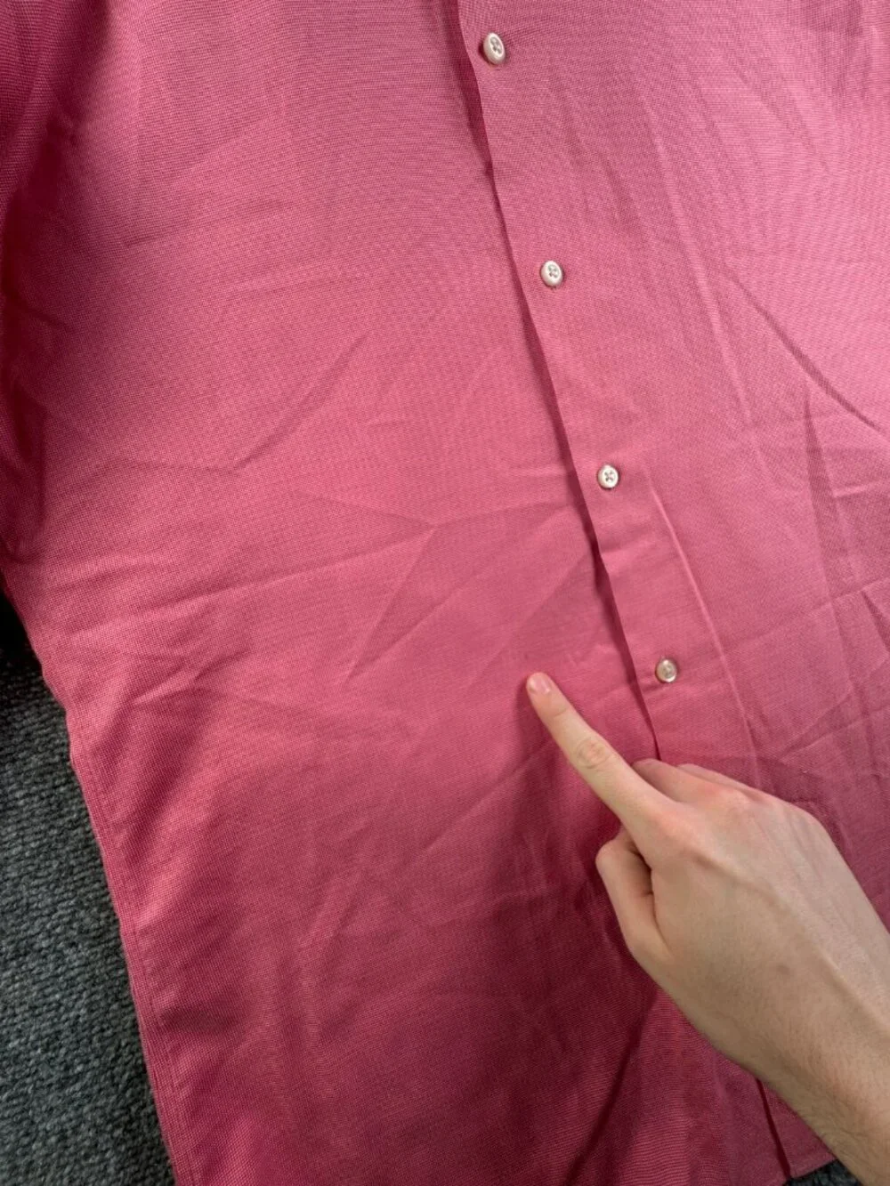 Banana Republic Button Up Shirt Red Non Iron Slim Fit 16 16.5 Large Long Sleeve